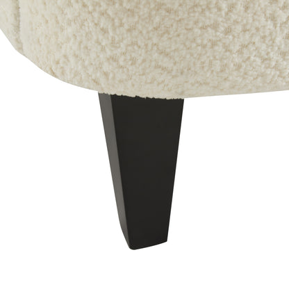 Calla Modern Birch Upholstered Club Chair, Off-White