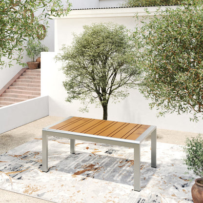 Eamoon Aluminum Outdoor Patio Coffee Table