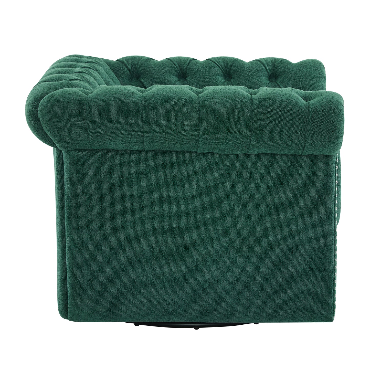 Lily Upholstered Tufted Chesterfield Swivel Club Chair