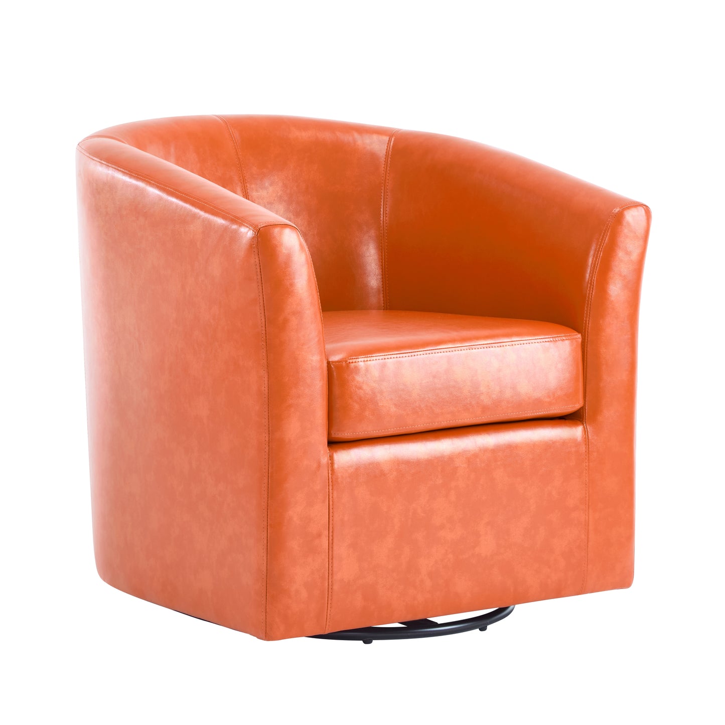 Jackson Orange Faux Leather Swivel Club Chair