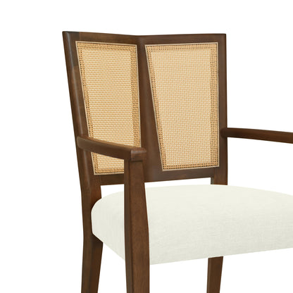 Serenal Modern Upholstered Dining Chairs with Cane Webbing,Set of 2
