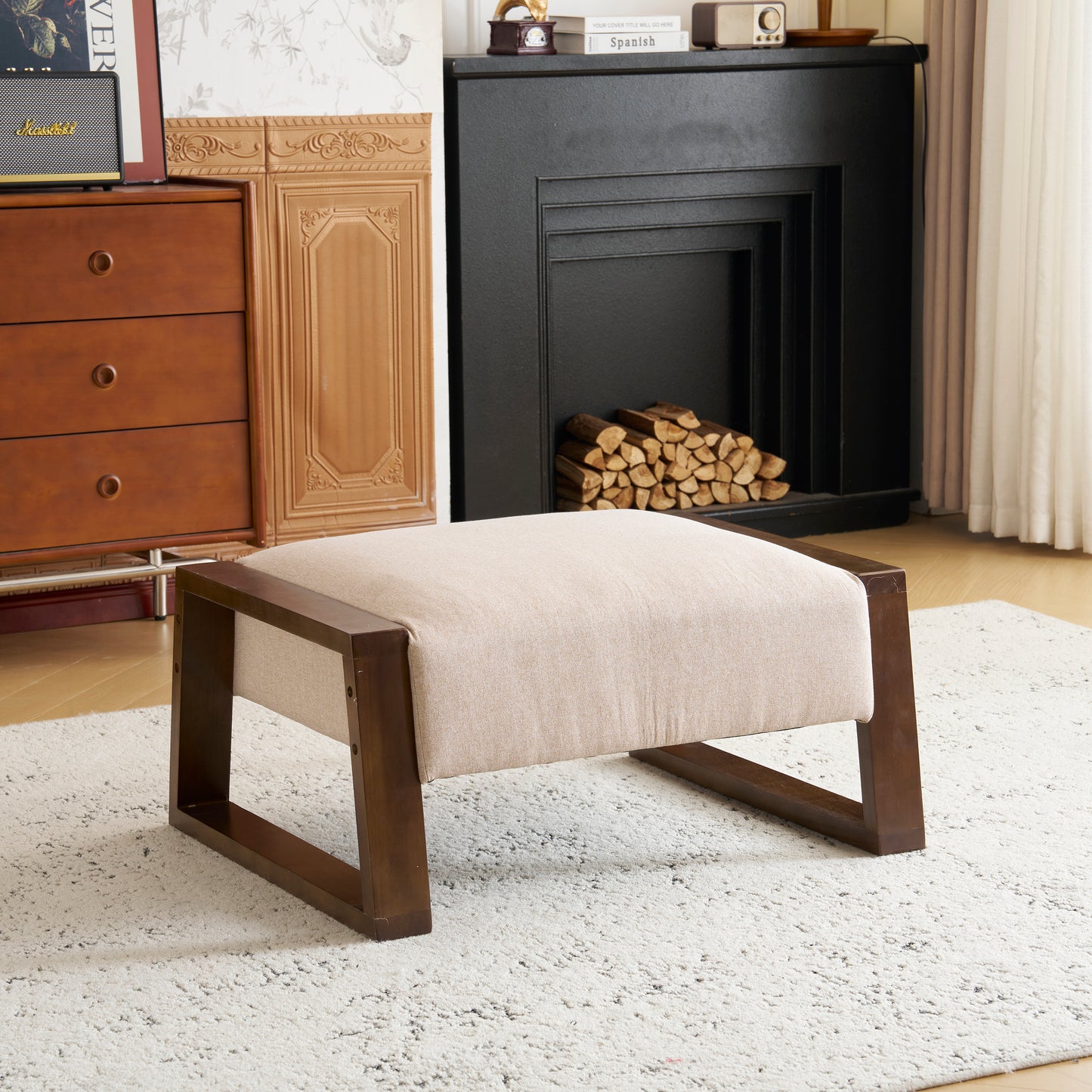 Isoldea Modern Fabric Ottoman Bench