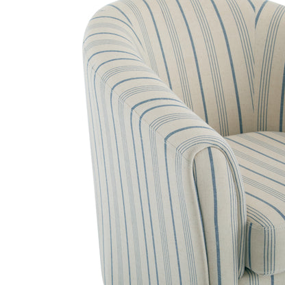 Willowa Indoor Beige and Blue Stripe Fabric Club Chair