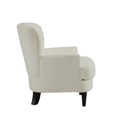 Calla Modern Birch Upholstered Club Chair, Off-White