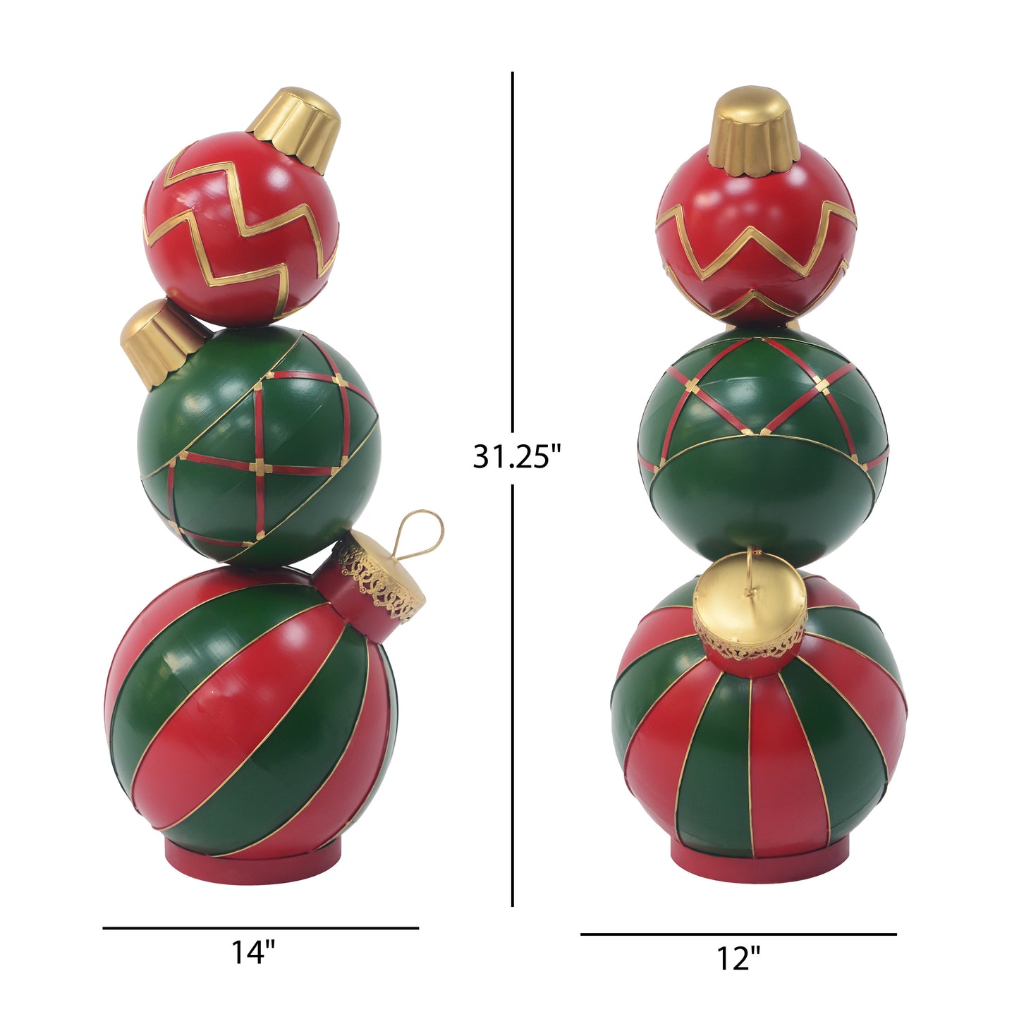 TwinkleTidings Classic Stacked Christmas Ball Decoration