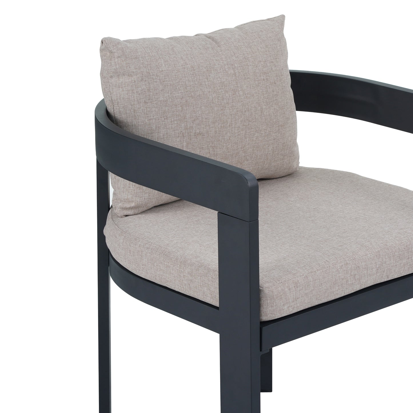 Olaly Modern Boucle Dining Chairs with Arms & Aluminum Frame