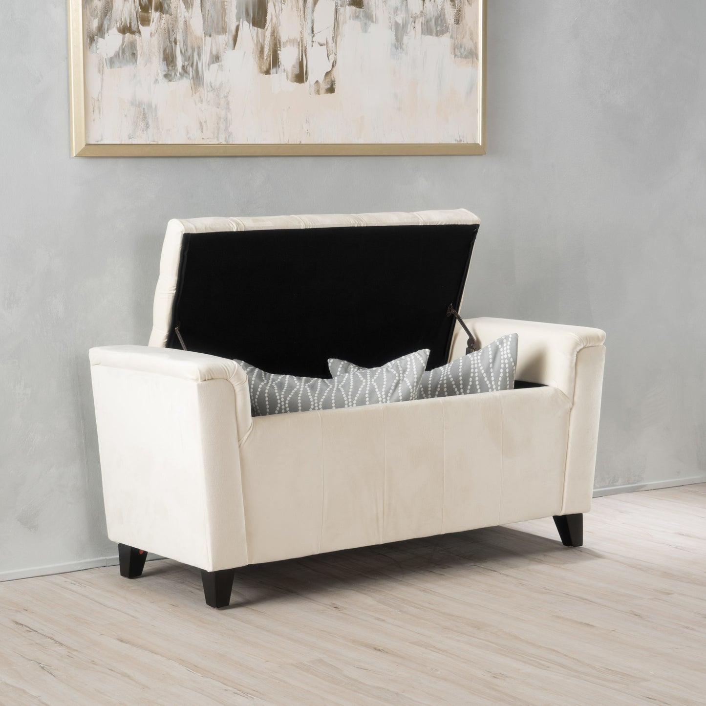 Perris Armed Storage Ottoman Bench