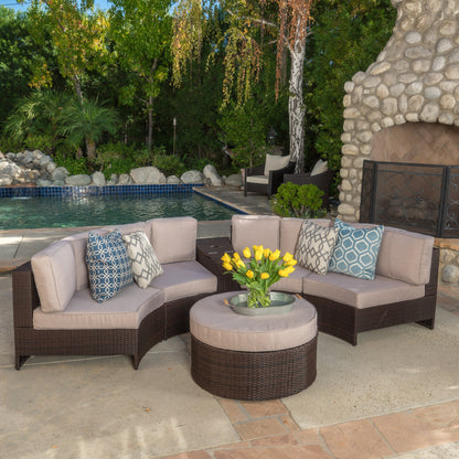 Riviera 6pc Outdoor Sectional Sofa Set w/ Storage Trunk