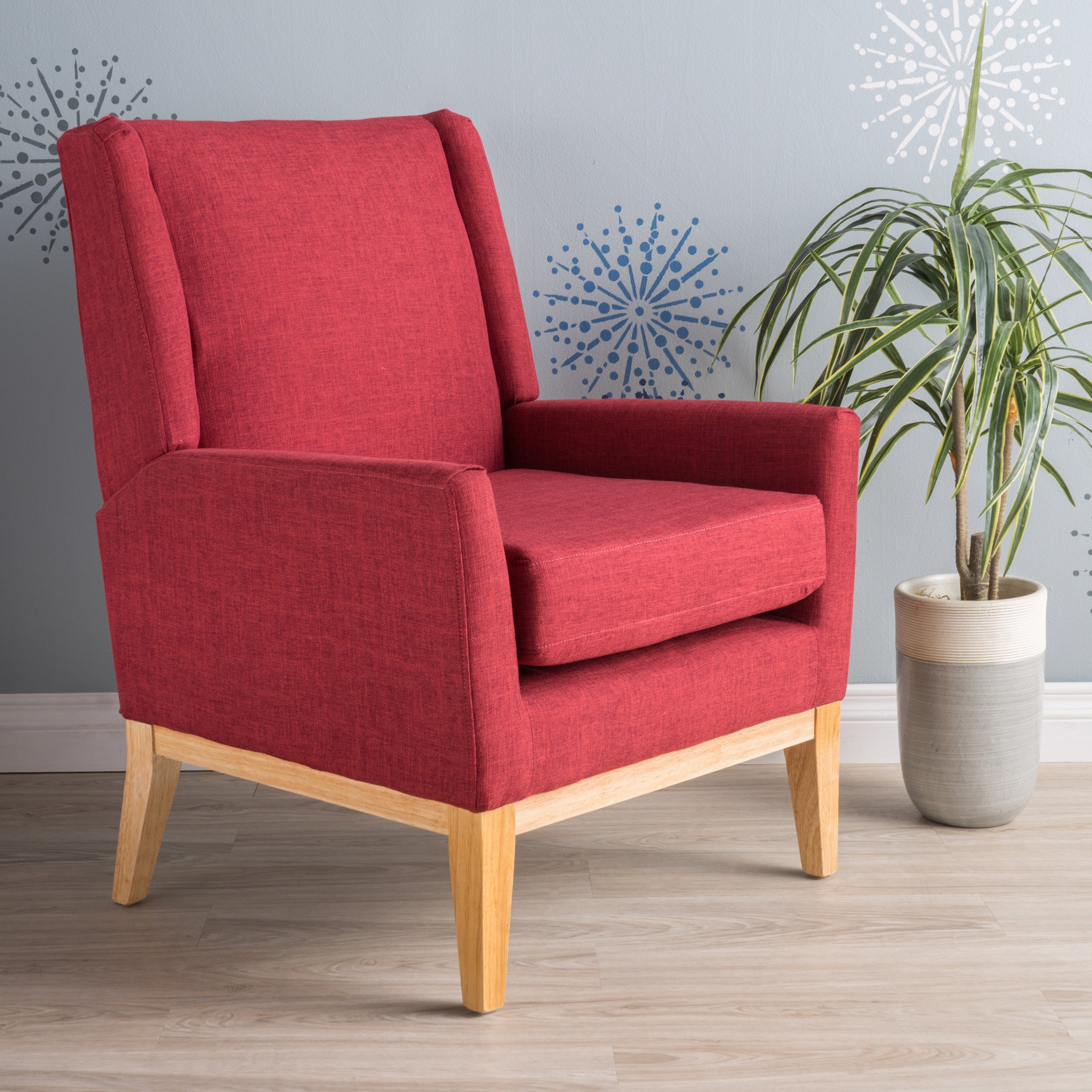 Maeve Red Fabric Accent Chair GDFStudio