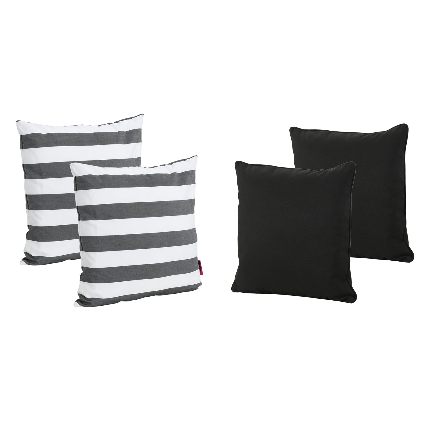 La Jolla Outdoor Striped Water Resistant Square Throw Pillows - Set of 4