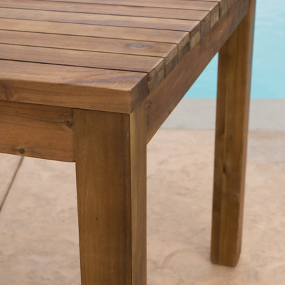 William Outdoor Expandable Teak Finished Acacia Wood Dining Table
