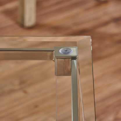 Orson Acrylic and Tempered Glass Square Side Table