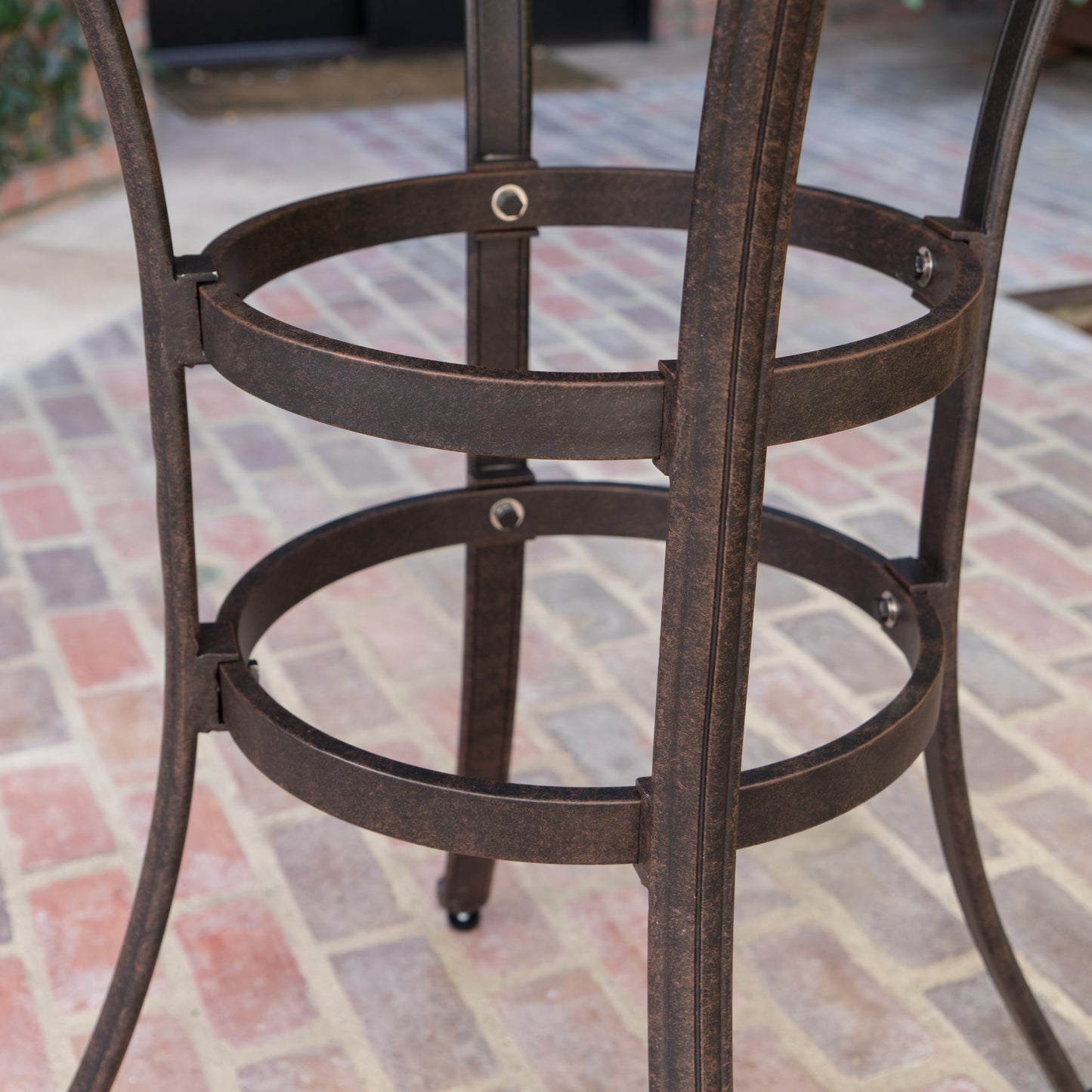 Calandra Outdoor 37 Inch Bronze Cast Aluminum Round Bar Table