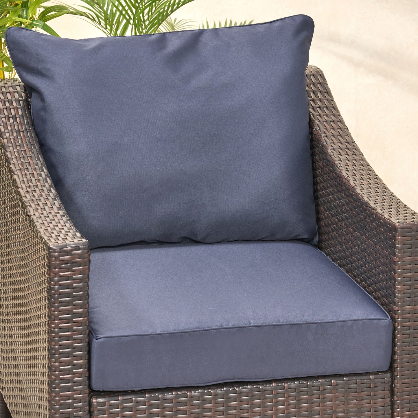 Luciella Outdoor Water Resistant Fabric Club Chair Cushions with Piping