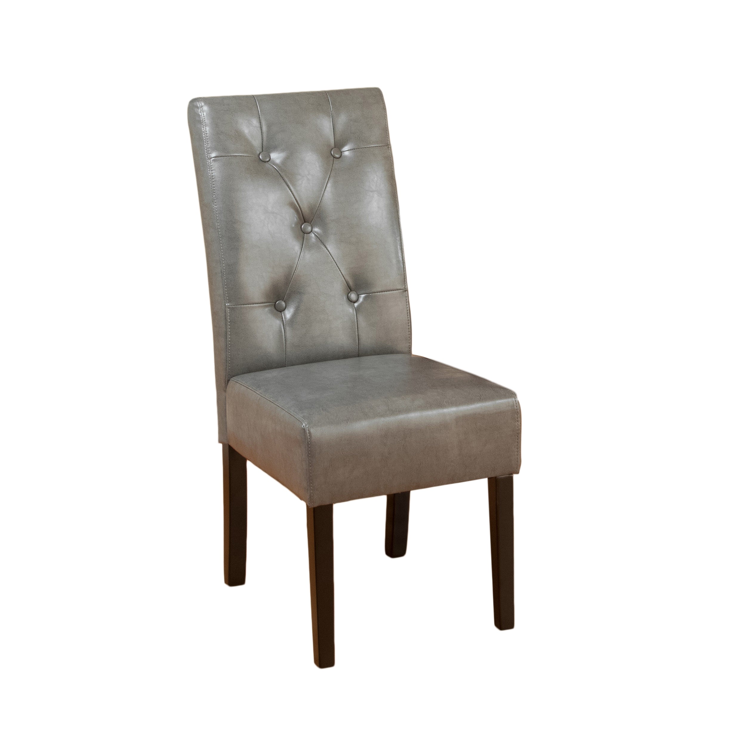 Faux leather grey online chair