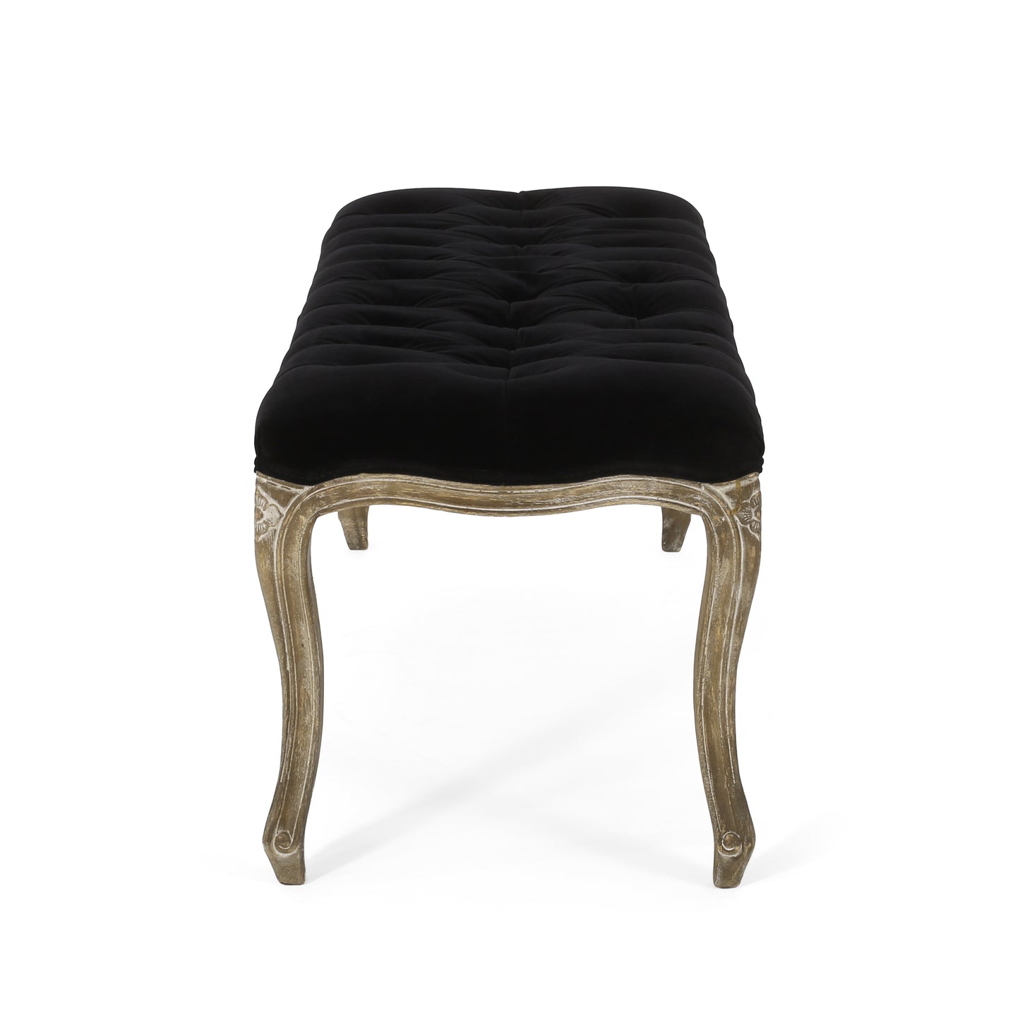 Francis Traditional Button Tufted Velvet Bench