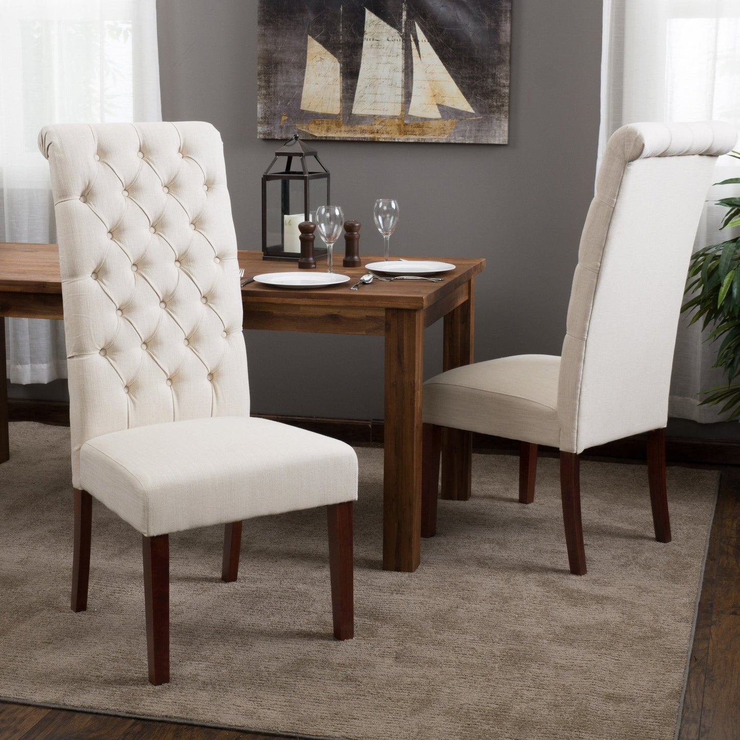 Cooper Tall Natural Fabric Dining Chair (Set of 2)