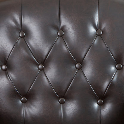 Nottingham Tufted Brown Leather Club Chair
