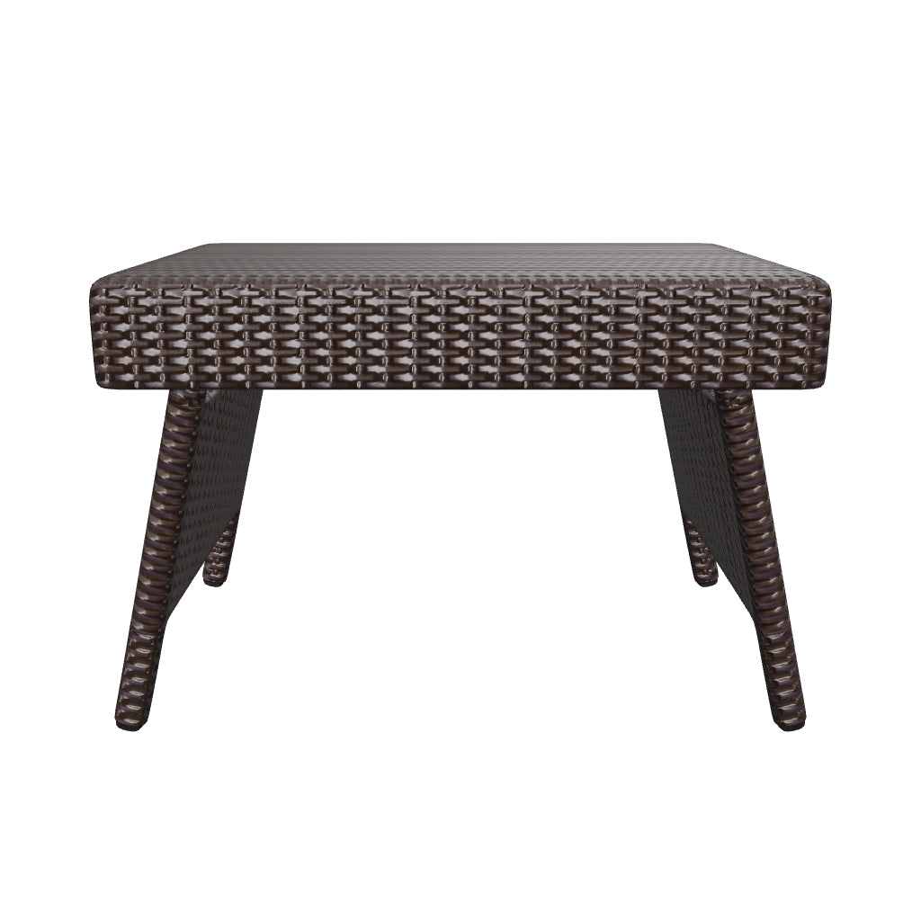 Lakeport Outdoor Brown Wicker Folding Side Table GDFStudio
