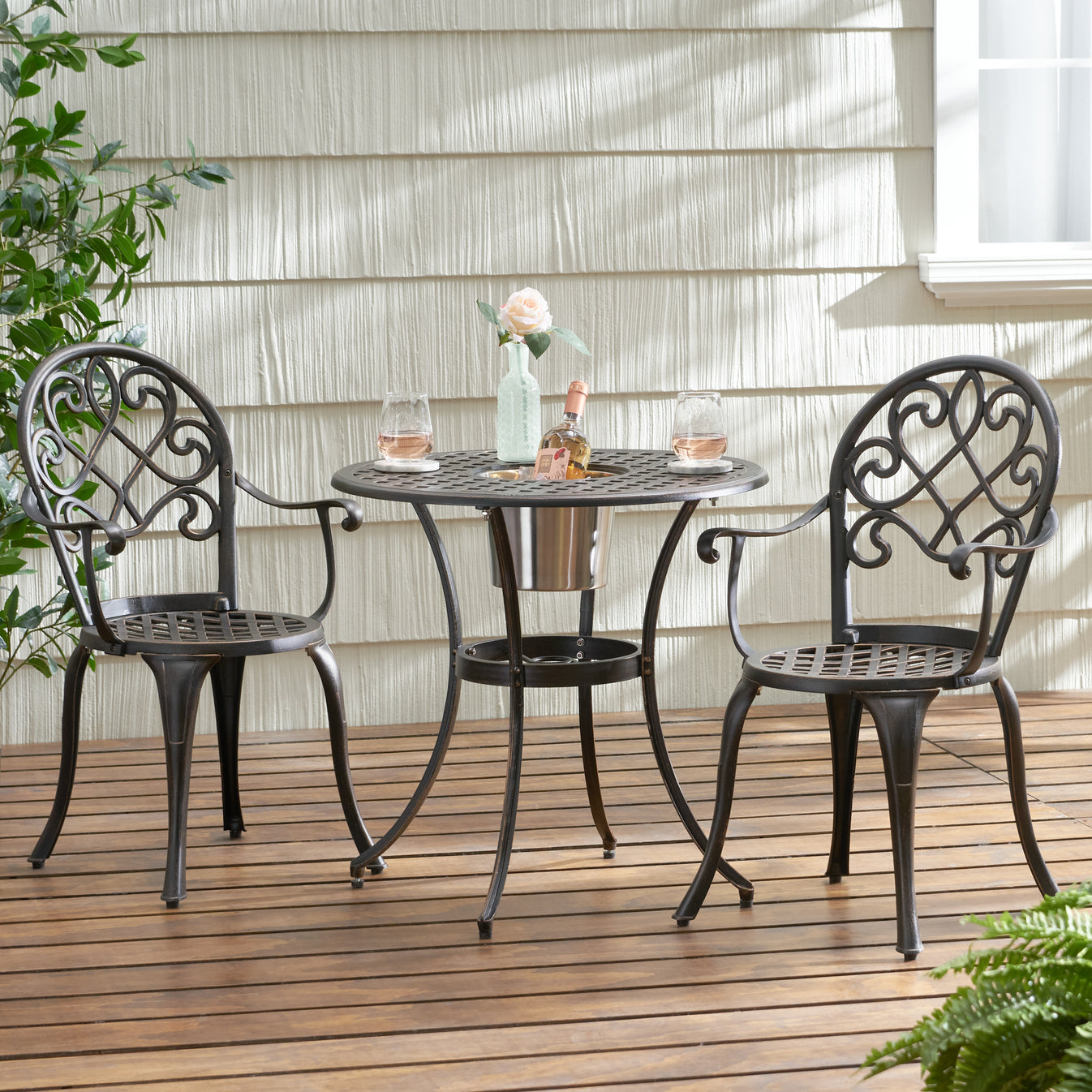 Palermo Copper Cast Aluminum 3pc Bistro Set – GDFStudio