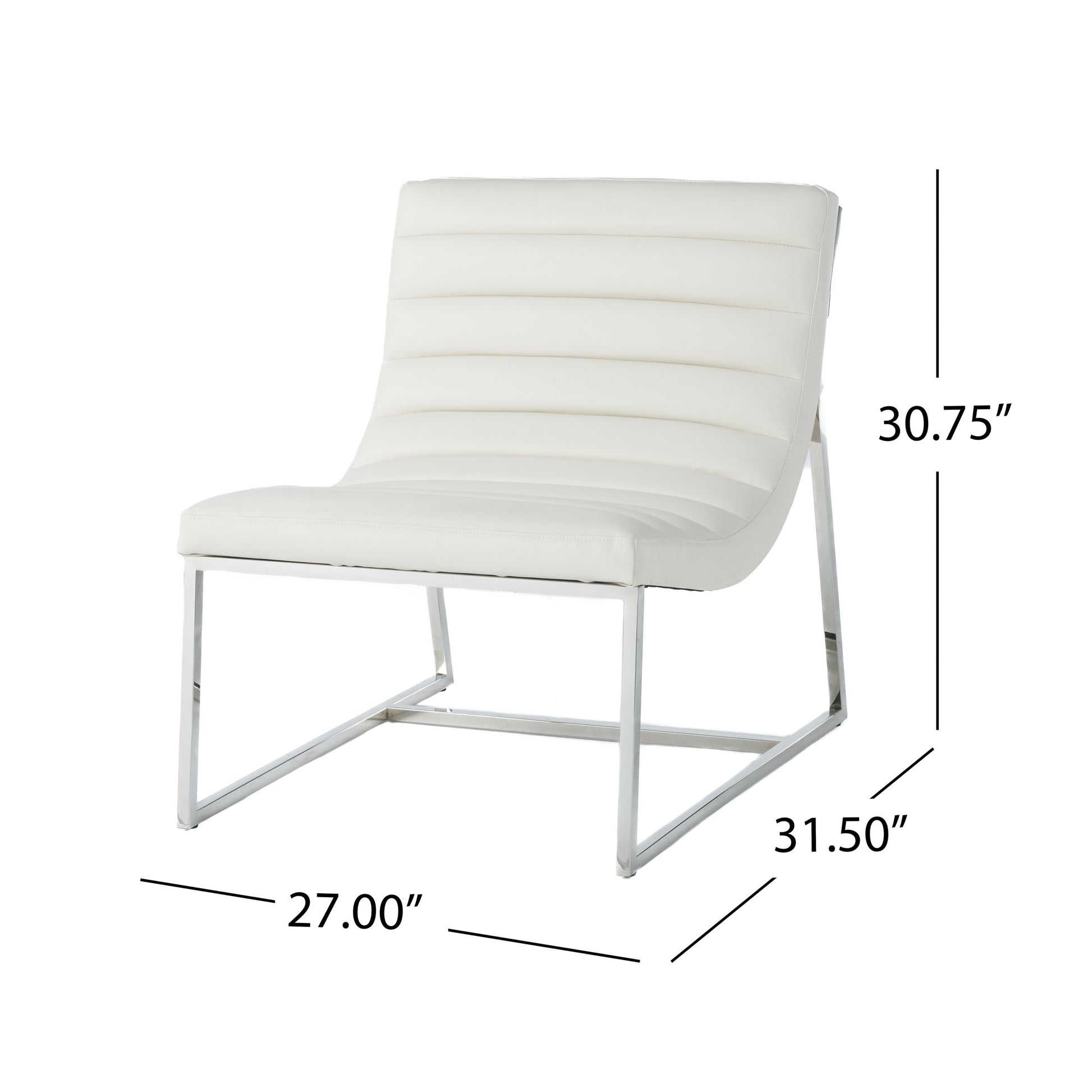 aeri lily white lounge chair Kingsbury White Leather Lounge Accent Chair – GDFStudio