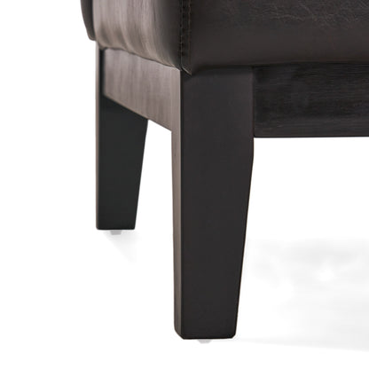 Brakar Contemporary Brown Leather Slipper Chair