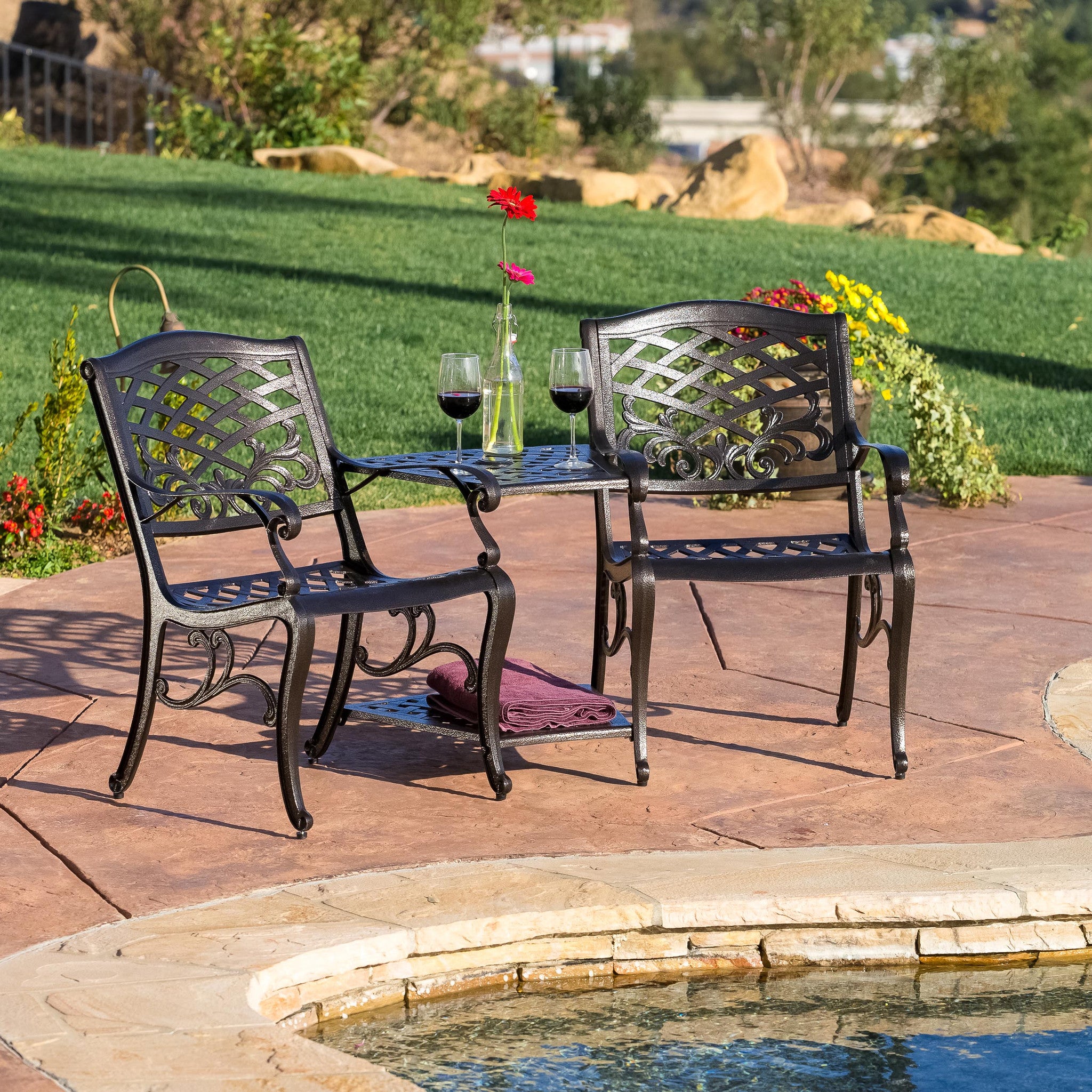 Cast iron 2 discount seater table and chairs