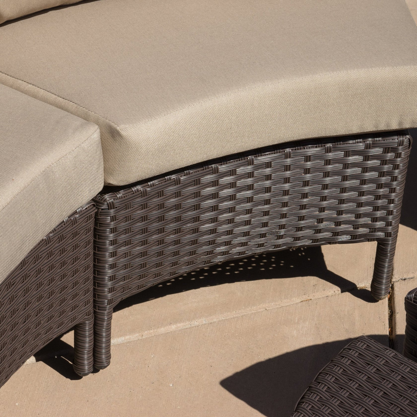 Falkland Outdoor 8 Seater Round Wicker Sectional Sofa Set with Coffee