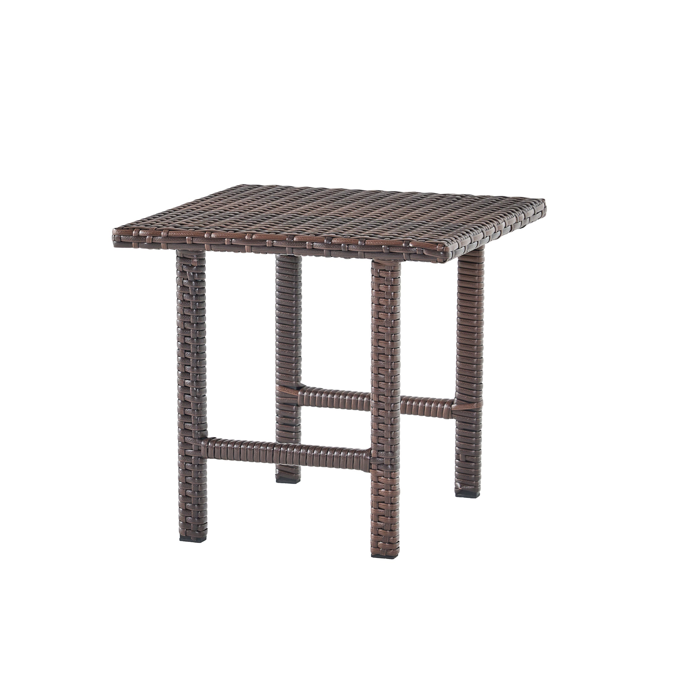 Lakeport Outdoor 3pc Brown Wicker Side Table Set GDFStudio