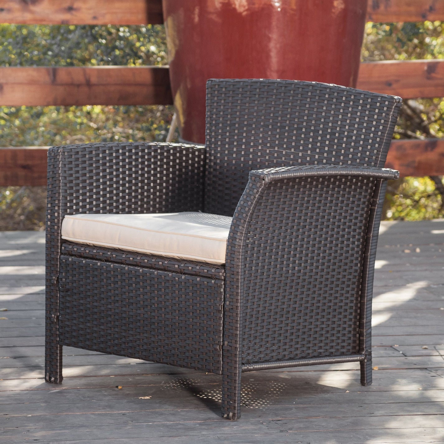 Clearwater Outdoor 4pc Brown Wicker Sofa Set GDFStudio