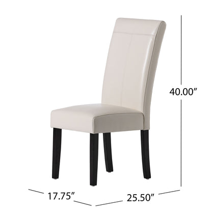 Percival T-Stitch Bonded Leather Dining Chairs (Set of 2)