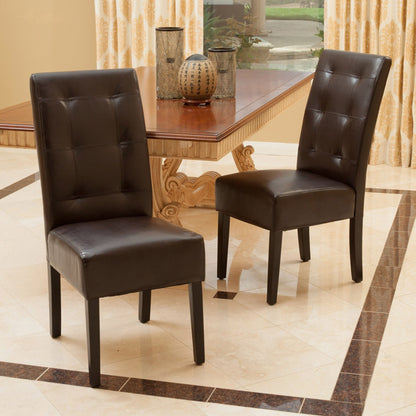 Haynes Brown Leather Dining Chairs (Set of 2)