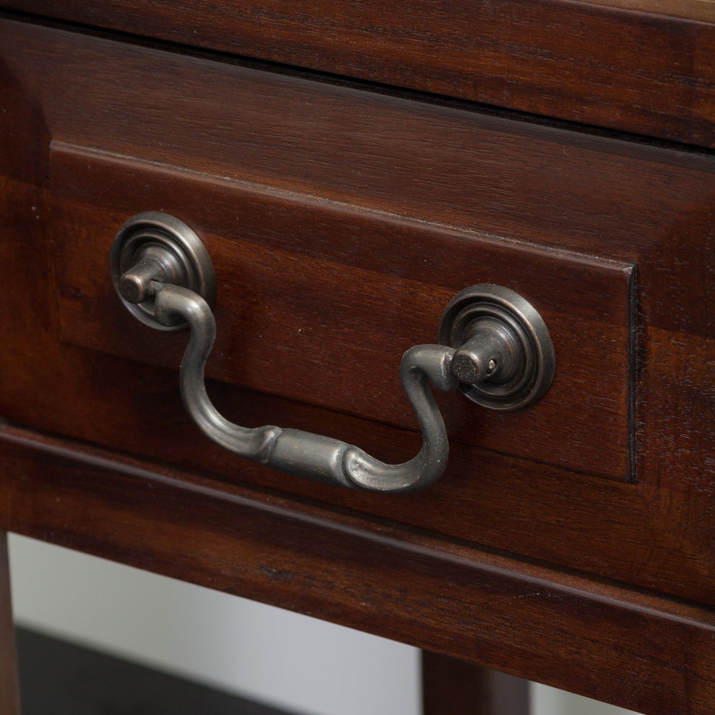 Noah Brown Mahogany Acacia Wood Accent Table w/ Bottom Drawer