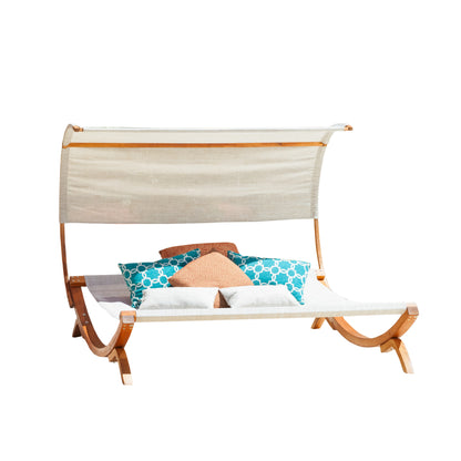 Rosalie Outdoor Patio Chaise Lounge Sunbed and Canopy
