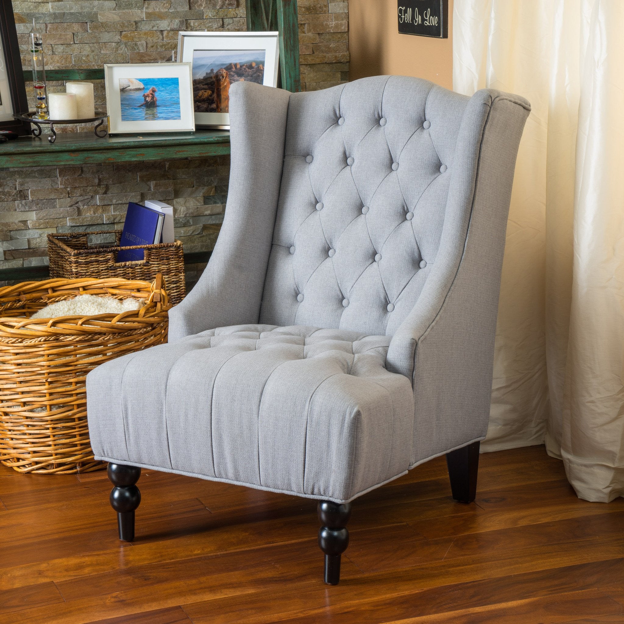 Tall wingback online chair