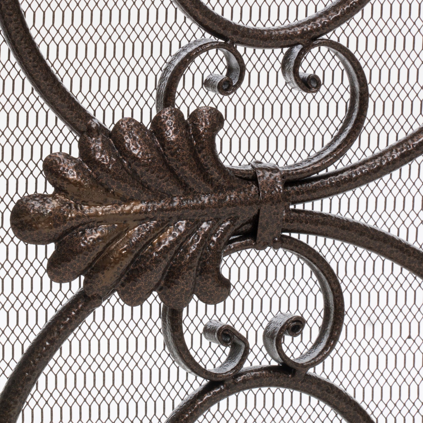 Darcie Copper Brown Finish Wrought Iron Fireplace Screen