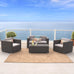 Capulet Outdoor 4-Piece Grey Wicker Sofa Set – GDFStudio