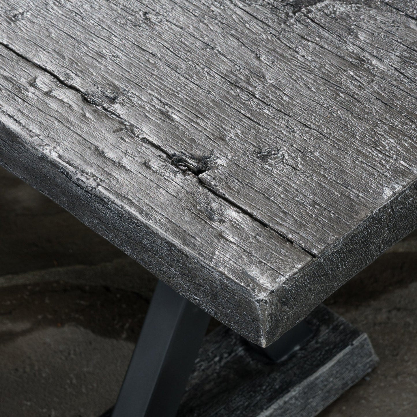 Desmond Outdoor 6 Piece Lightweight Concrete Dining Set with Bench