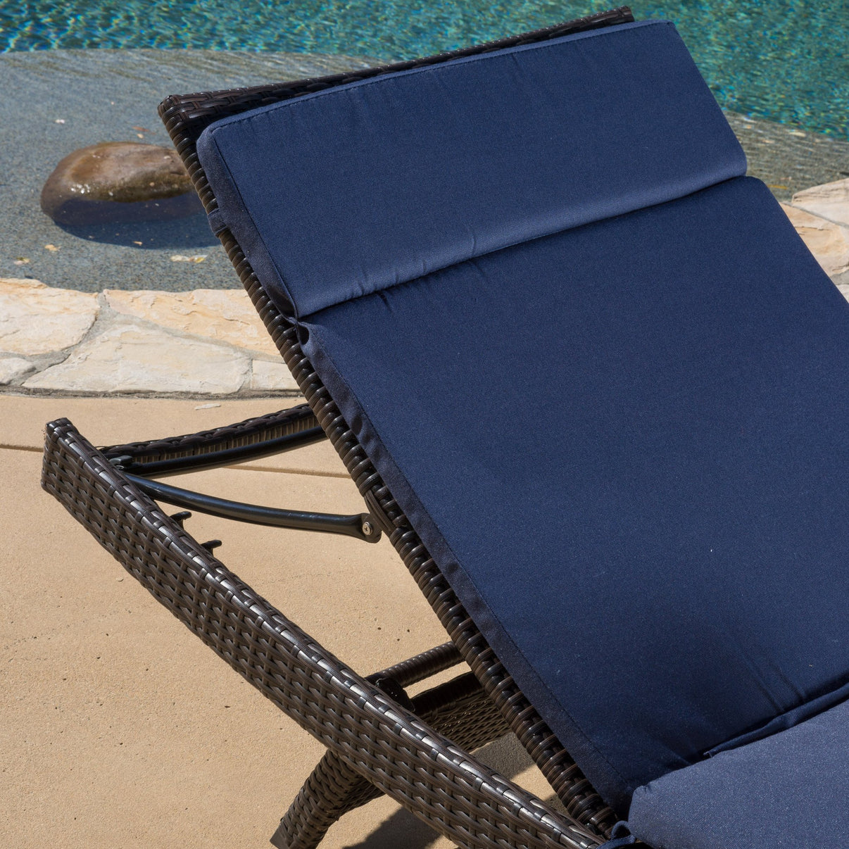 Lakeport Outdoor 3piece Wicker Adjustable Chaise Lounge Set with Cush