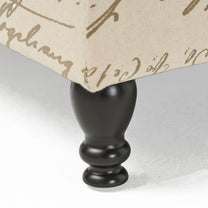 Kingsbury Fabric Storage Ottoman Bench with French Script – GDFStudio