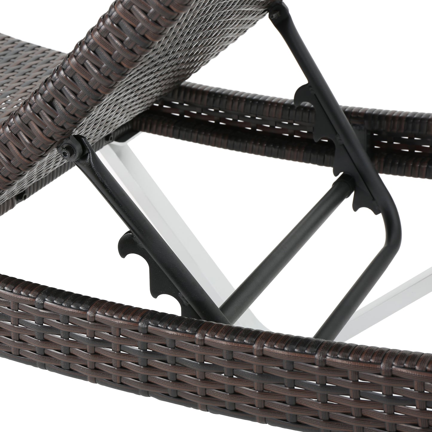 Manuela Outdoor Multi Brown Wicker Chaise Lounge with Table