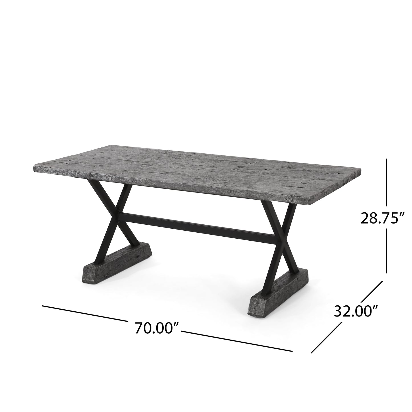 Lavelle Outdoor Lightweight Concrete Dining Table