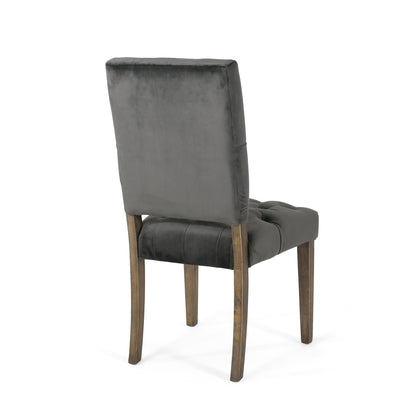 Myrtle Contemporary Velvet Tufted Dining Chairs (Set of 2)