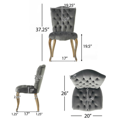 Martino Charcoal Velvet Dining Chair (Set of 2)