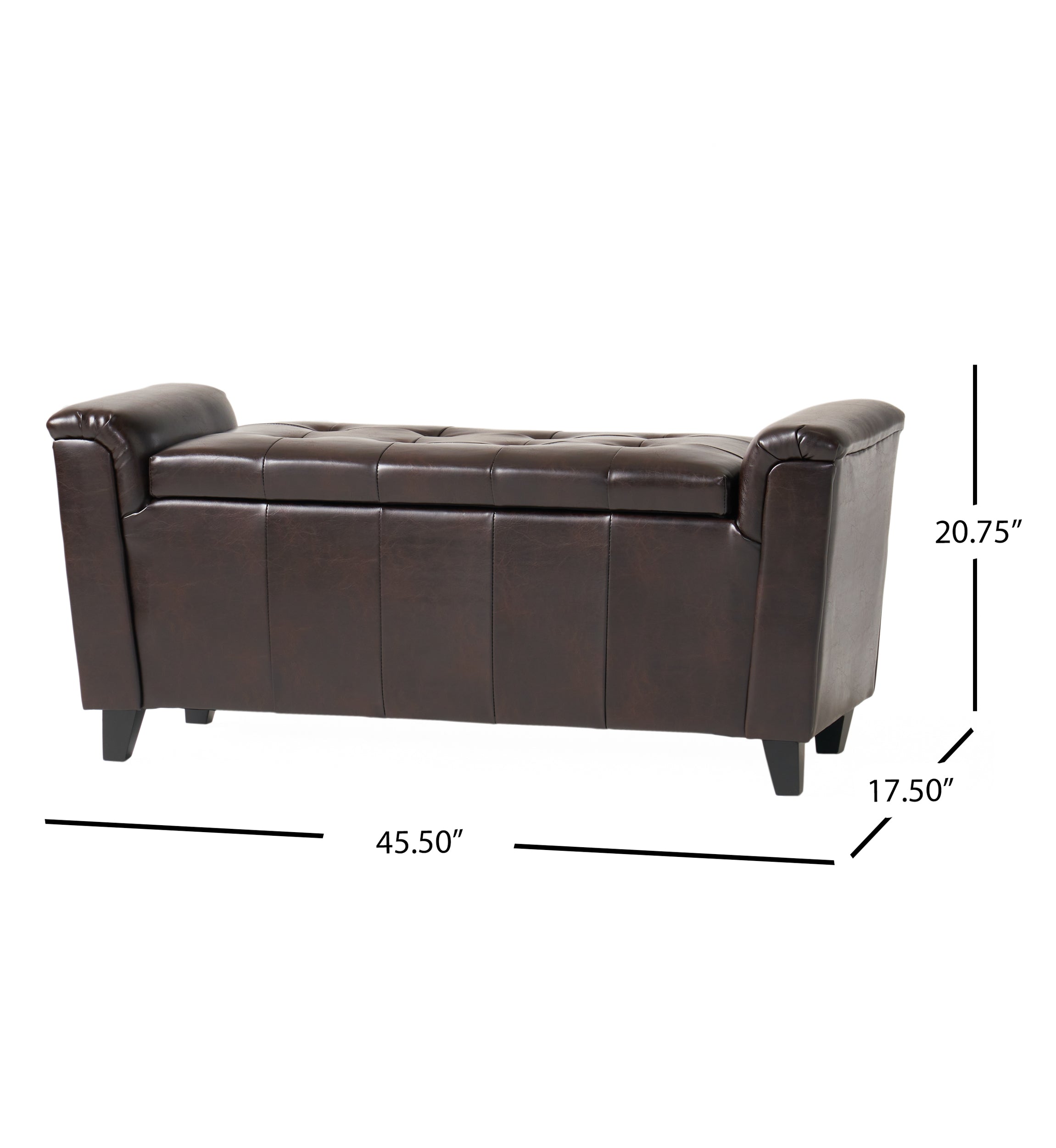 Brown storage deals ottoman bench