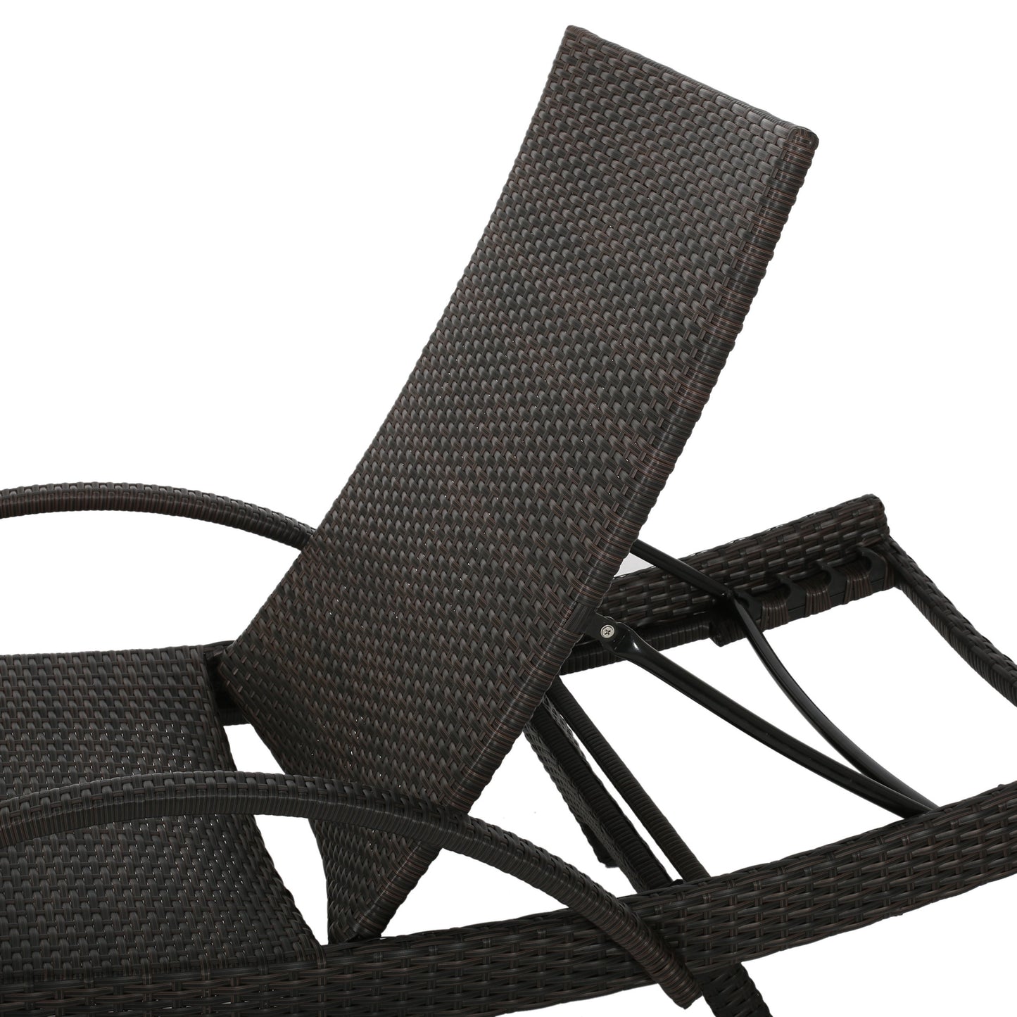 Lakeport Outdoor Brown Wicker 3-piece Adjustable Armed Chaise Lounge Set