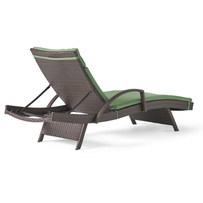 Lakeport Outdoor Adjustable Armed Chaise Lounge Chair w/ Cushion