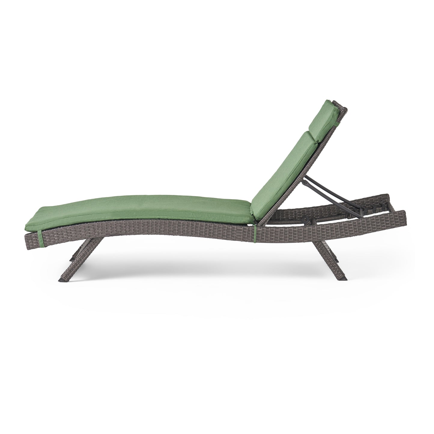 Nassau Outdoor Grey Wicker Adjustable Chaise Lounge with Cushion