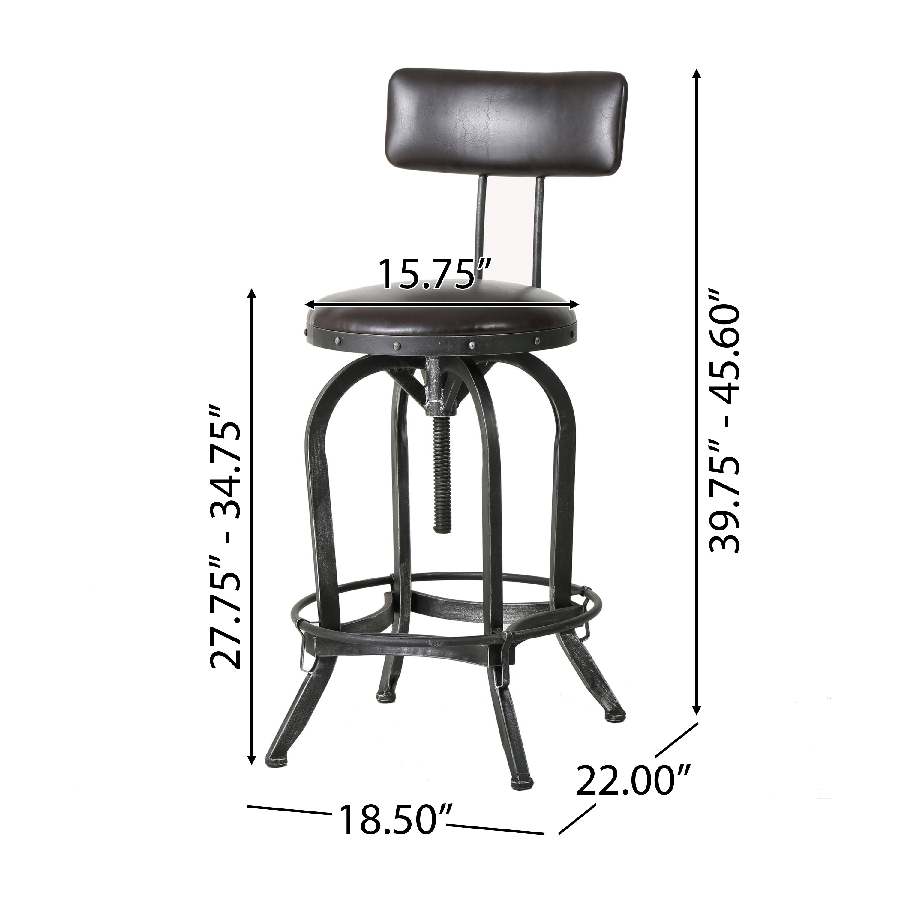 Metal bar stools online with backrest