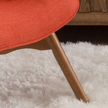 acantha Orange Fabric Contour Chair